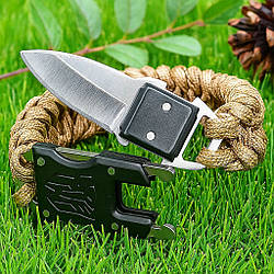 Браслет із паракорду для виживання з ножем 28.5х3см, Пісок / Тактичний браслет / Браслет для виживання