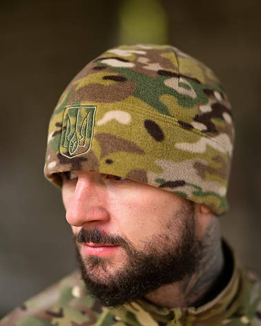 Флісова шапка Герб мультикам ВТ7673, фото 1