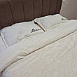 Велюрова постільна білизна Моніка Півтораспальний Світлий Бежевий, фото 8