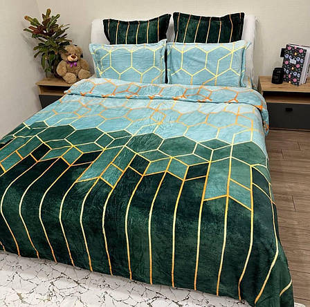 Велюрова постільна білизна Євро розмір з 4 наволочками, фото 1