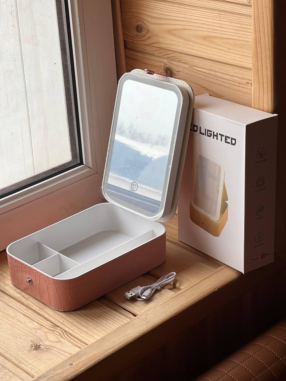 Косметичка органайзер із дзеркалом і підсвіткою MirrorAND MSK-3364, фото 1