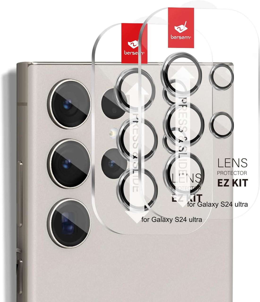 BERSEM - Захисне скло для об’єктива камери Samsung Galaxy S24 Ultra / S23 Ultra, покращена прозорість AR, HD-об’єктив, 2 шт., фото 1
