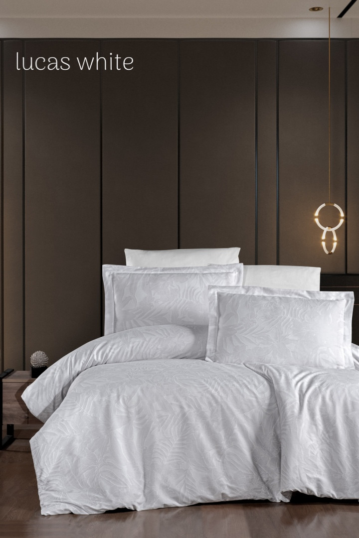 Постільна білизна сатинова Frist choice сімейний розмір Lucas white, фото 1