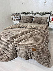 Велюрова постільна білизна Євро ПРОСТИНЯ НА РЕЗИНЦІ, фото 3