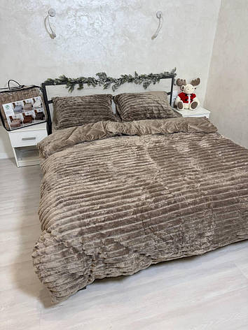 Велюрова постільна білизна Євро ПРОСТИНЯ НА РЕЗИНЦІ, фото 1