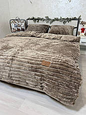 Велюрова постільна білизна Євро ПРОСТИНЯ НА РЕЗИНЦІ, фото 2