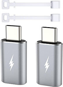 TechMatte - Кабель-адаптер Lightning - USB Type-C, швидка зарядка 15W 1.8–2.2A, синхронізація даних, для iPhone 16/15, iPad, 2 шт.