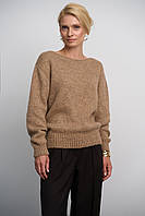Лаконічний жіночий джемпер із мохеру та вовни мериноса колір латте