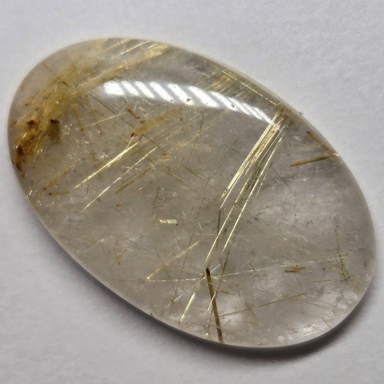 Рутиловий кварц — кабошон кварцу волосатика для створення ювелірних прикрас 24 сt., фото 1