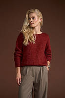 Лаконічний жіночий джемпер із мохеру та вовни мериноса колір марсала