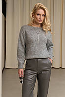 Лаконічний жіночий джемпер із мохеру та вовни мериноса сірий