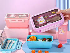 Контейнер для сніданку ланчбокс обідній столовий прилад із пляшкою набір