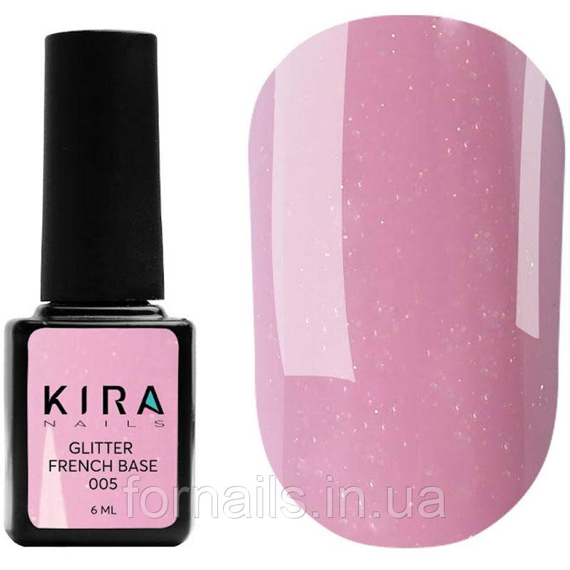 База для гель-лаку Kira Nails Glitter French Base 005 6 мл, фото 1