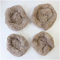 Лежак для собак і кішок м'яке кругле ліжко для комфортного сну хатніх тварин