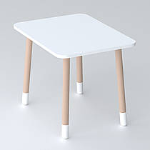 Дитячий прямокутний столик 46х60х45, стіл у дитячу від 1 року, білий