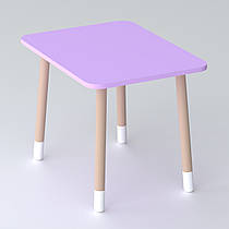 Дитячий прямокутний столик 46х60х45, стіл для дитячої кімнати від 1 року, фіолетовий
