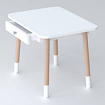 Дитячий столик з висувним ящиком 46х60х45, стіл трюмо в дитячу кімнату, білий