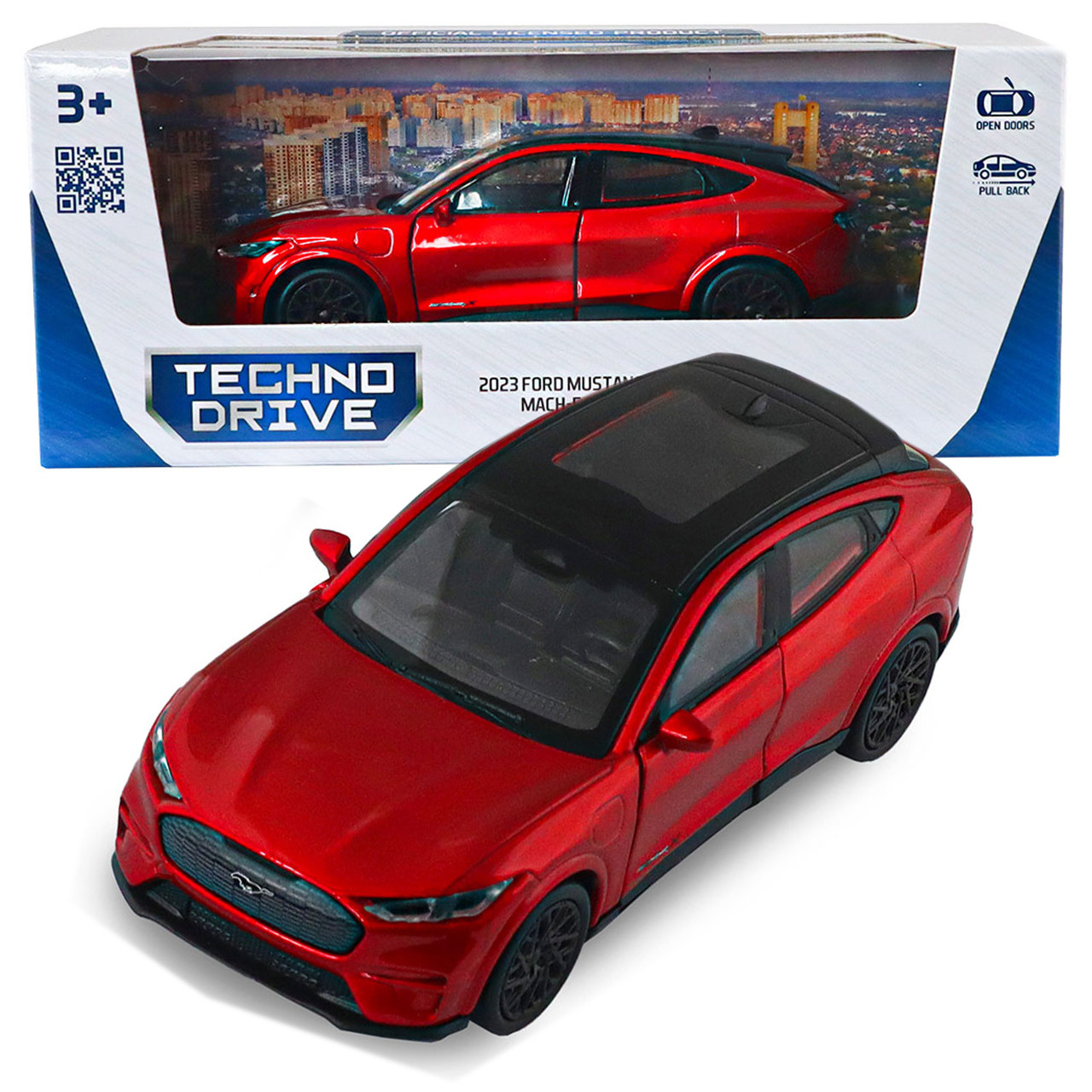 Машина метал Ford Mustang Mach-E GT 2023 Форд 1:43 червоний 5*12*4см (250387W), фото 1