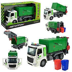 Машина Сміттєвоз зелений Автопром світло звук пластик 28*10*14,5см (AP9931)