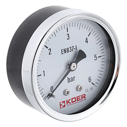 Манометр осьовий KOER KM.611A D 63 мм (0-6 bar) 1/4'-1/2''' (KR2901)
