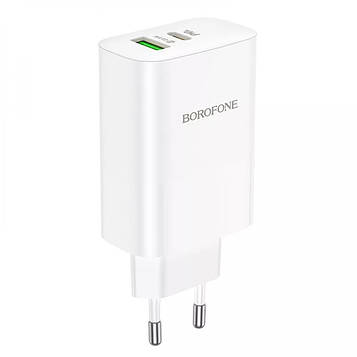 Мережевий зарядний пристрій Borofone BN10 Sunlight PD65W Dual Port (1A1C) Charger White