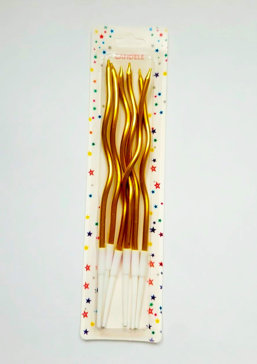 Свічки хвилясті золото, 6 шт, фото 1