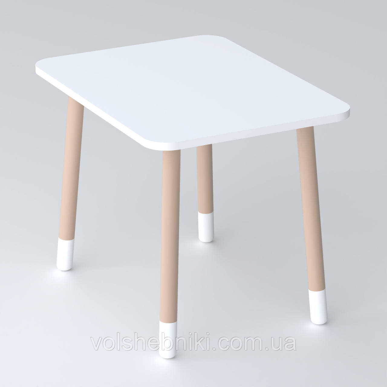 Дитячий прямокутний столик 46х60х45, стіл у дитячу від 1 року, білий, фото 1
