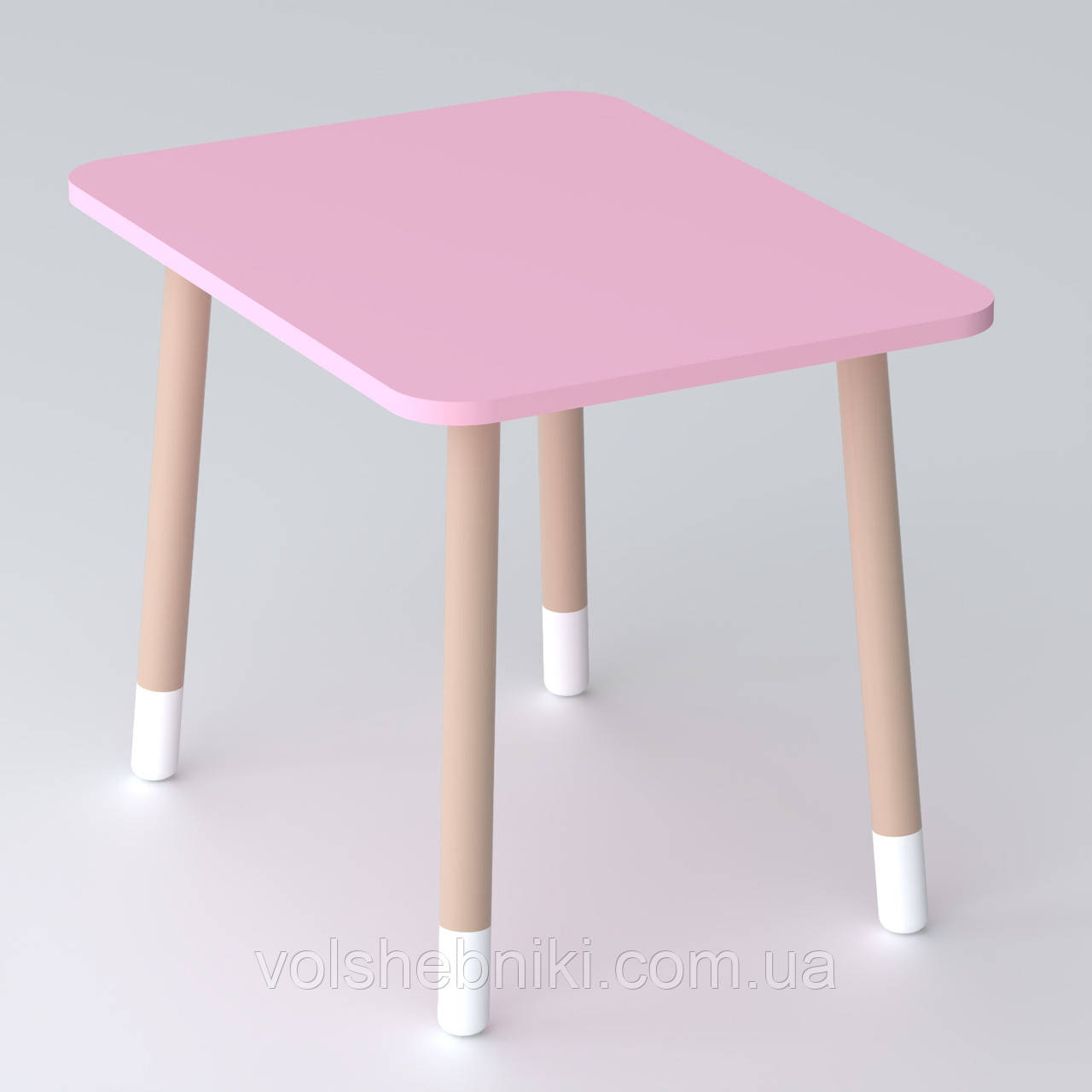 Дитячий прямокутний столик 46х60х45, стіл для дитячої кімнати, рожевий, фото 1