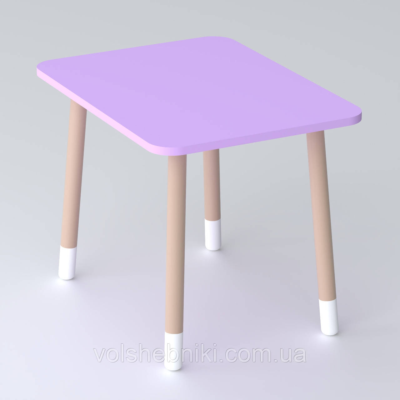 Дитячий прямокутний столик 46х60х45, стіл для дитячої кімнати від 1 року, фіолетовий