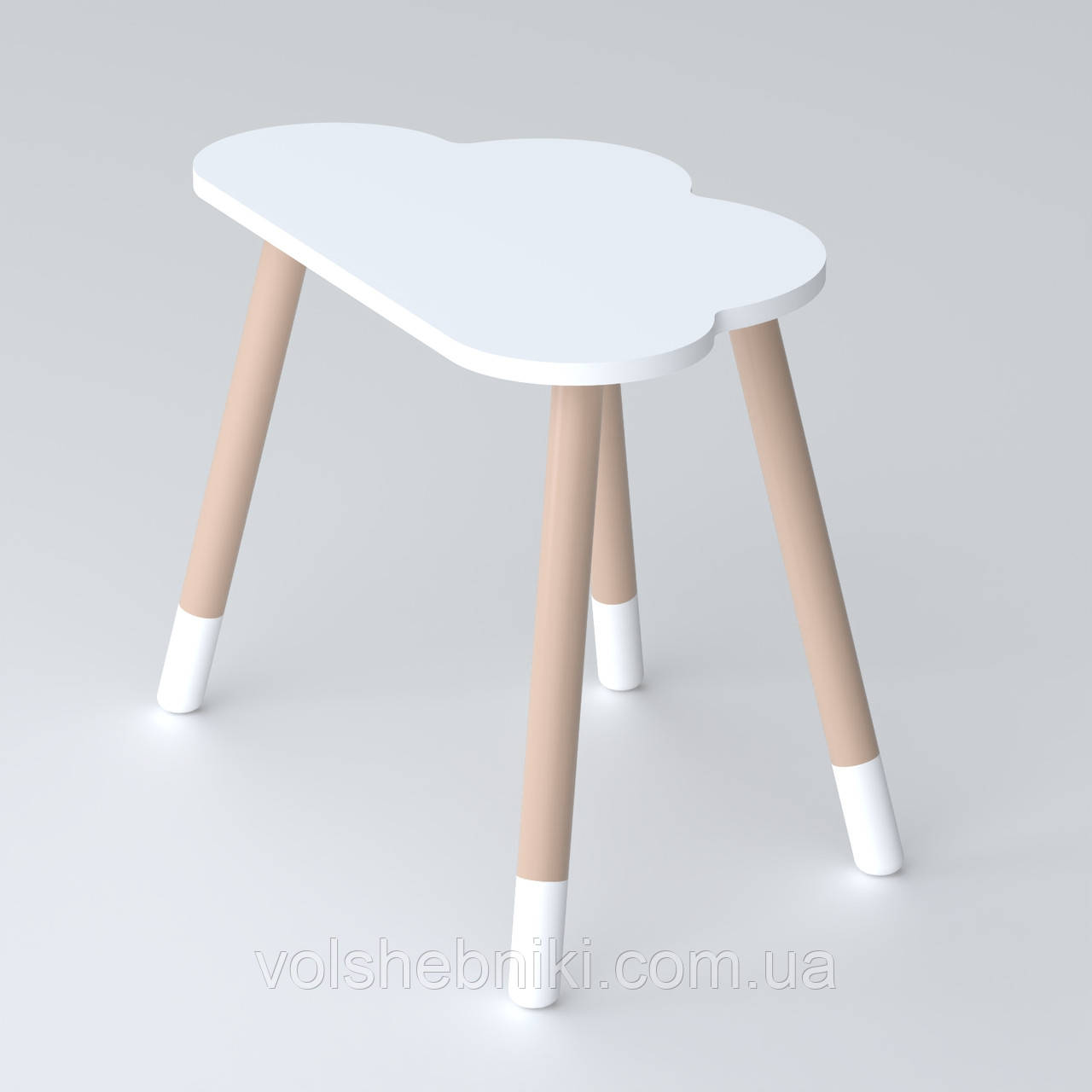 Дитячий столик хмаринка 46х70х40, стіл від 1 року для дитини, білий