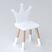 Дитячий дерев'яний стільчик принцеса 26.5х26х25см, стілець для дитини, білий