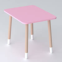 Дитячий прямокутний столик 46х60х45, стіл для дитячої кімнати, рожевий