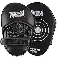 Лапи боксерські PowerPlay 3051 Чорні PU [пара]