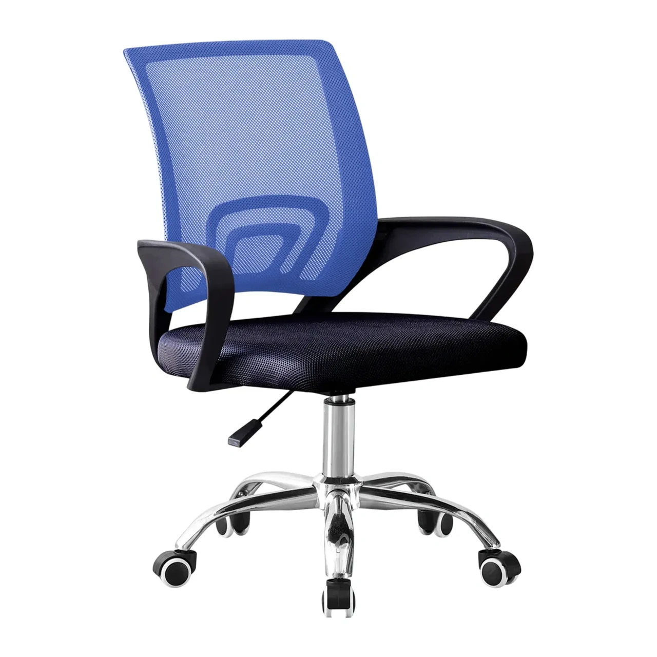 Крісло комп’ютерне | Синє | 4PremiumPoints Aero | сітка, тканина, хромована основа | Для роботи, офісу, дому