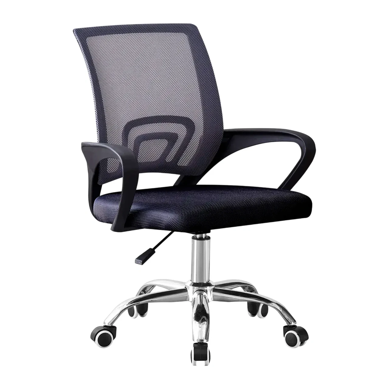 Крісло комп’ютерне | Чорне | 4PremiumPoints Aero | сітка, тканина, хромована основа | Для роботи, офісу, дому