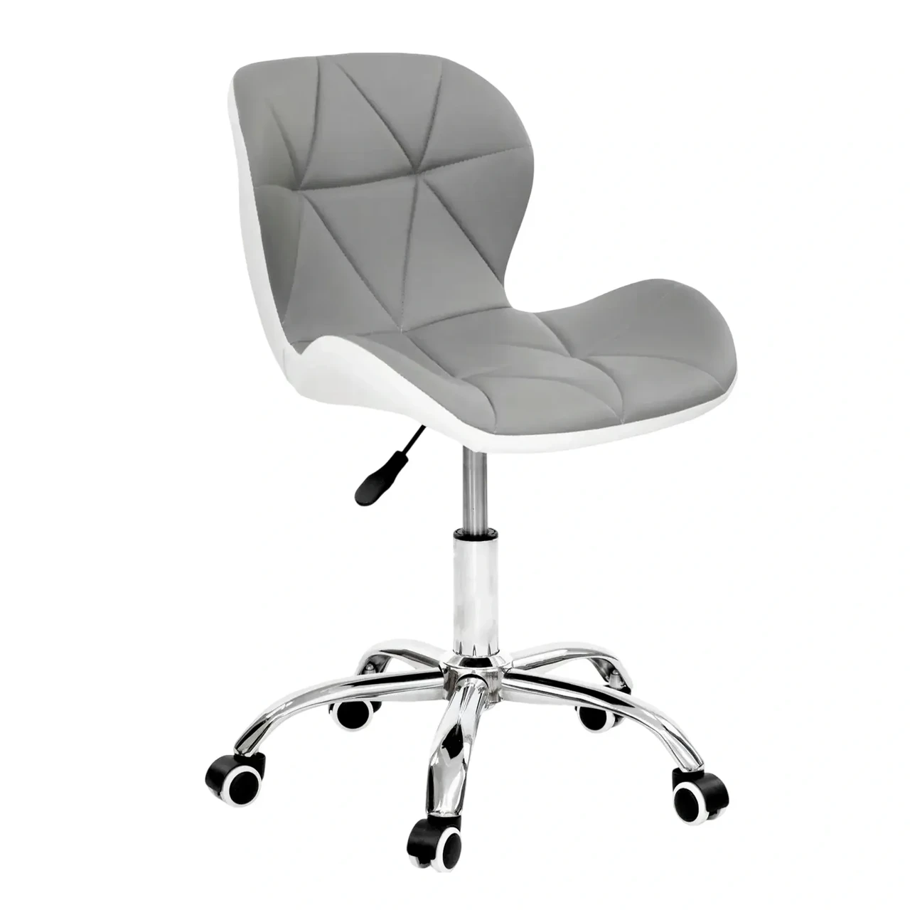 Крісло комп’ютерне | Сіро-чорне | 4PremiumPoints Diamond | екошкіра, хромована основа | Для майстра, персоналу, офісу, дому