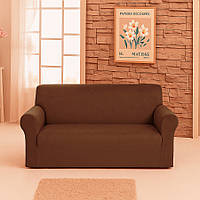 Чохол на диван 2-місний Велюр коричневый Love You