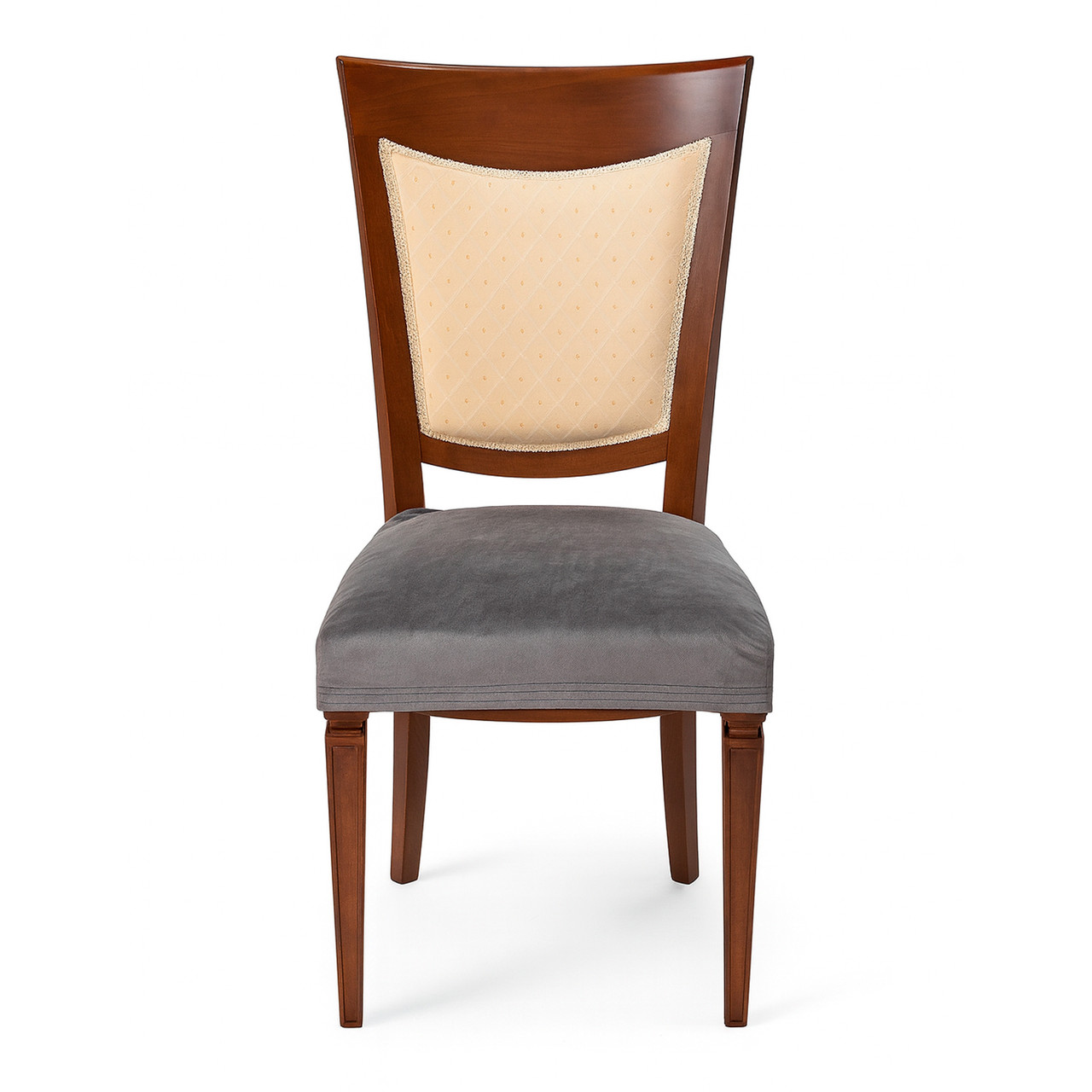 Чохли на сидіння стільця велюрові 2 шт темно серый Love You, фото 1