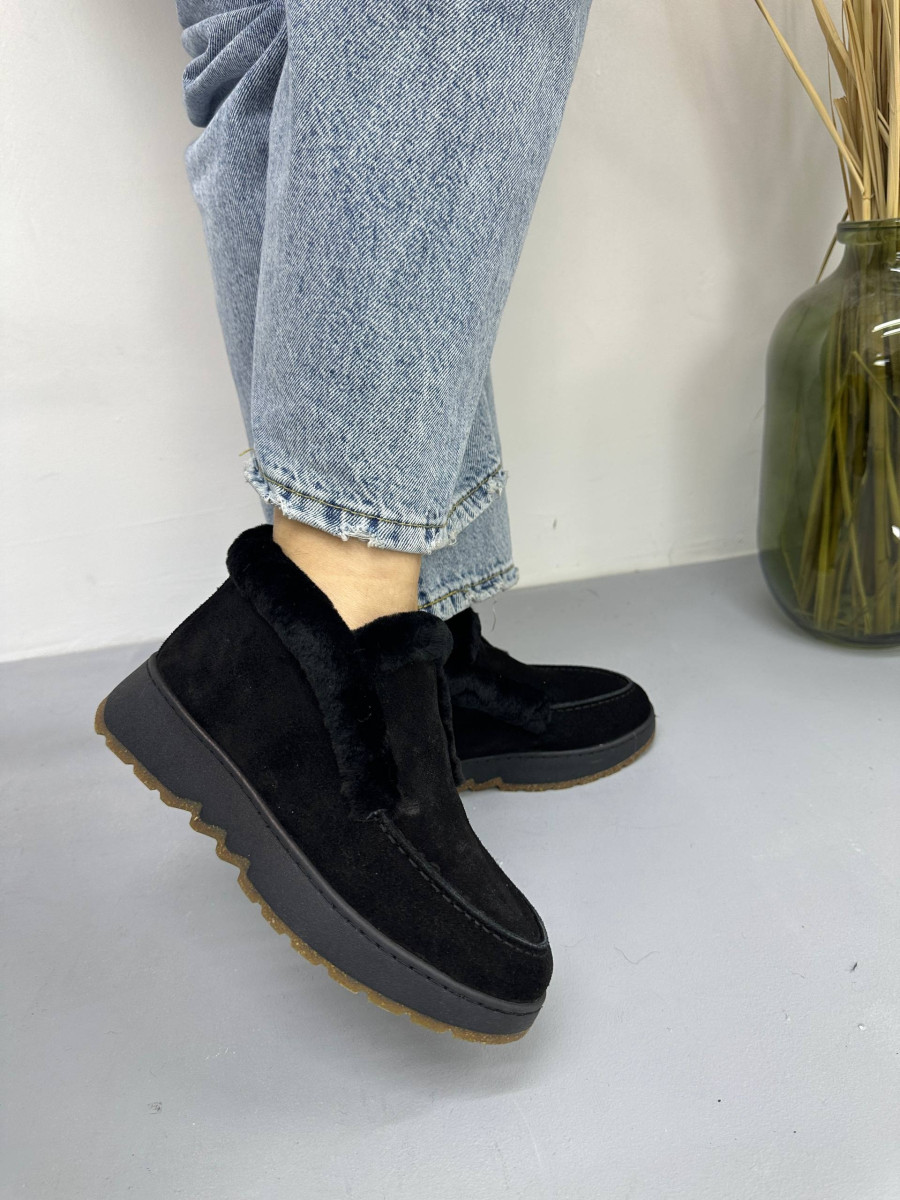 Лофери зимові жіночі GUERO G007-5102 Color 19 чорні замшеві 37, фото 1