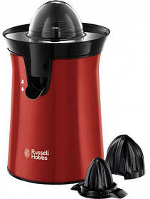 Соковитискач Russell Hobbs Colours Plus цитрус-прес 600Вт, 2 насадки в комплекті, пластик, червоний
