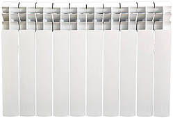 Радіатор біметалевий AAA 500/100 10 секцій 557x80x96мм бокове підкл. 2150 Вт білий