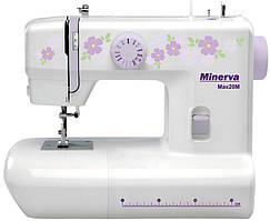 Швейна машина МINERVA Max20M, електромех., 70 Вт, 15 швейних операцій, петля напівавтомат, білий з малюнком