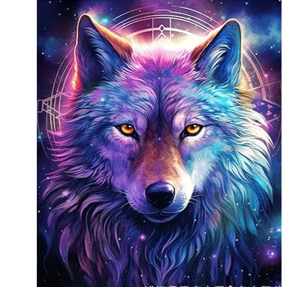 Алмазна мозаїка "Вовк", картина стразами, 30*40 см у коробочці