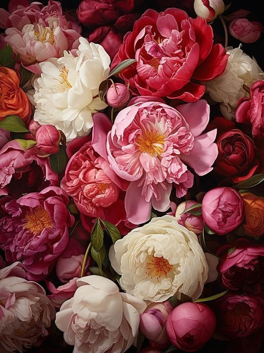 Алмазна мозаїка "Квіти", картина стразами, 30*40 см у коробочці