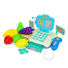 Дитячий ігровий касовий апарат Bambi 682-2A-2B(Blue) сканер, гроші, продукти, Toyman