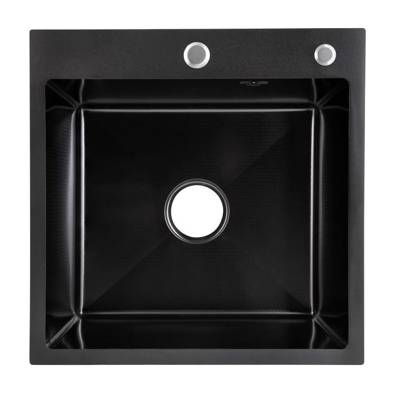 Lidz Handmade H5050HB Мийка для кухні інтегрована Decor Black PVD Honeycomb 2,5/0,5 мм LDH5050BDECPVD48369, фото 1