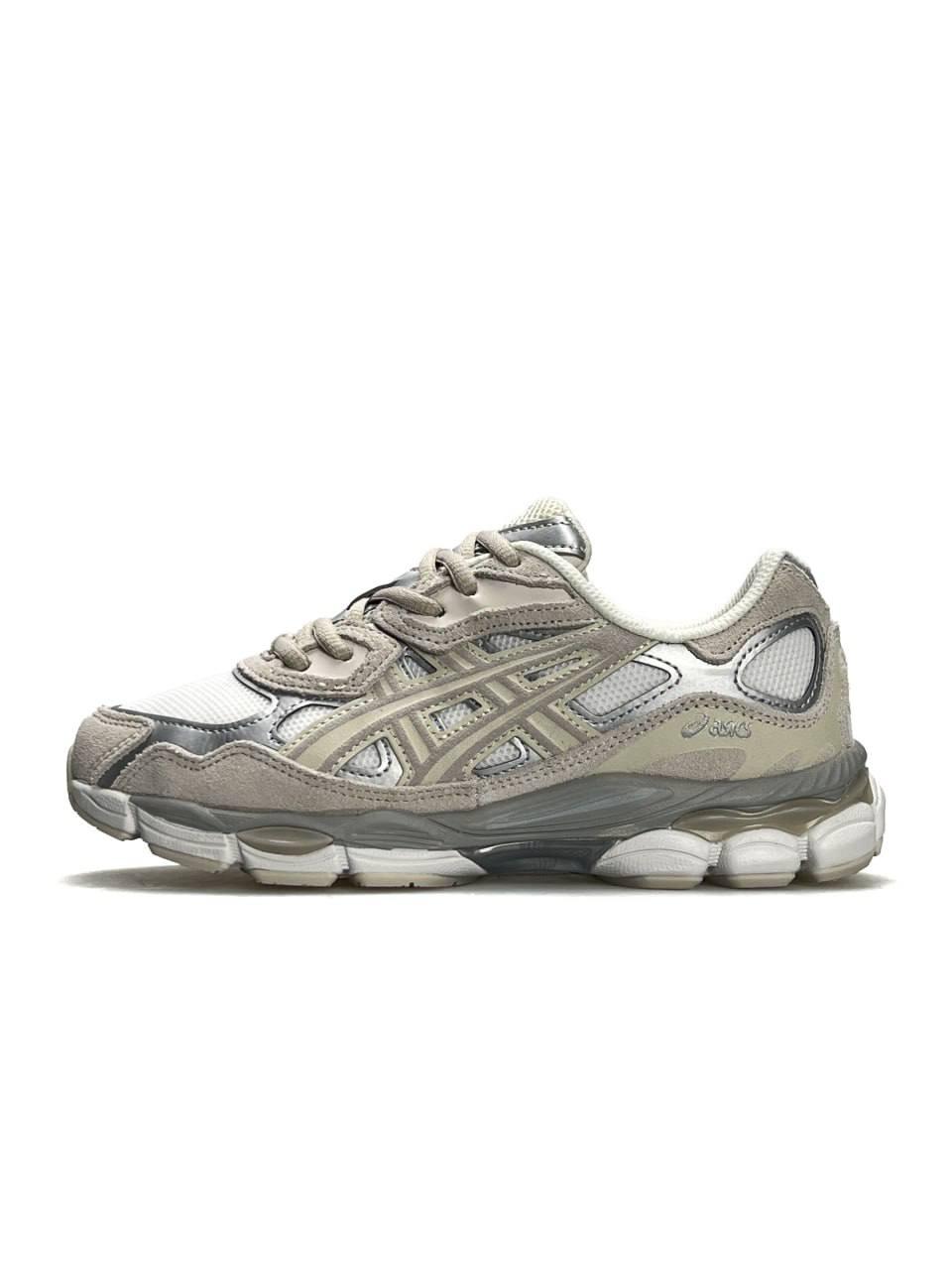 Жіночі кросівки замша шкіра сітка ASICS Gel-NYC Grey Silver White, кеди жіночі сірі весна осінь. Жіноче взуття