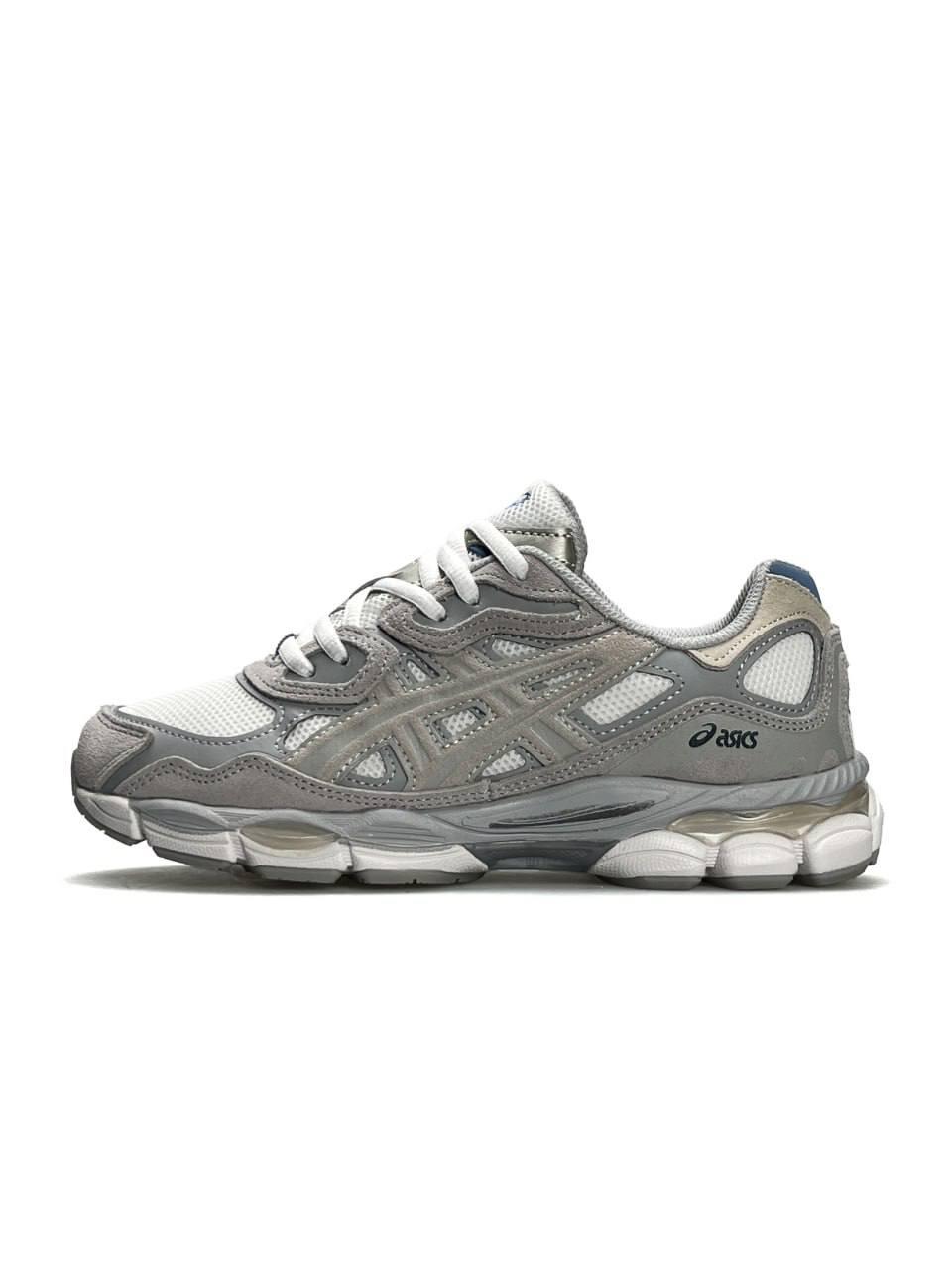 Жіночі кросівки замша шкіра сітка ASICS Gel-NYC Grey White, кеди жіночі сірі весна осінь. Жіноче взуття