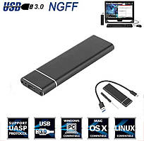 Кишеня корпус M.2 NGFF жорсткого диска SSD 6Гбс USB 3.1 Type-C, кейс для SSD-накопичувача