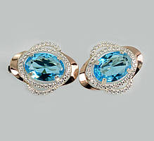 Срібні сережки із золотими пластинами